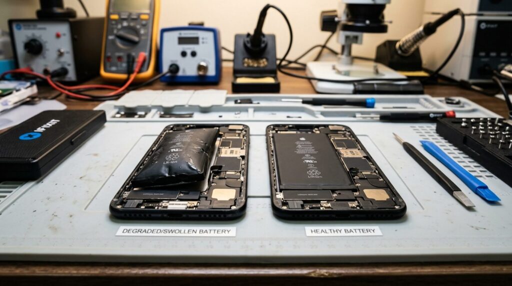 Close-up comparison shot of two smartphones side by side - o